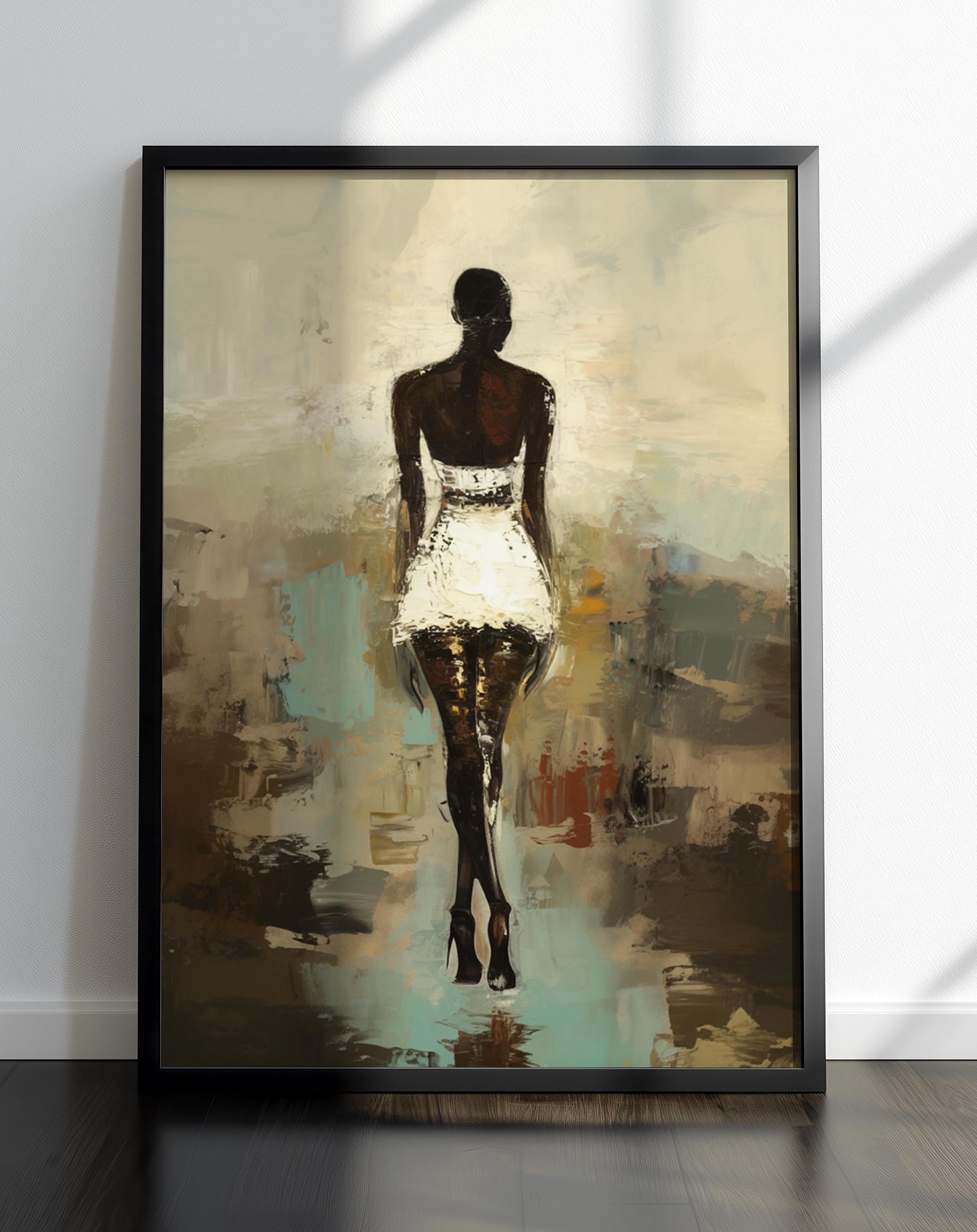 Black Woman Silhouette Art, Black Woman Art, Modern Afrocentric Art, African Wall Decor, Boho Art, Bald Black Woman Art Work, Abstract Woman