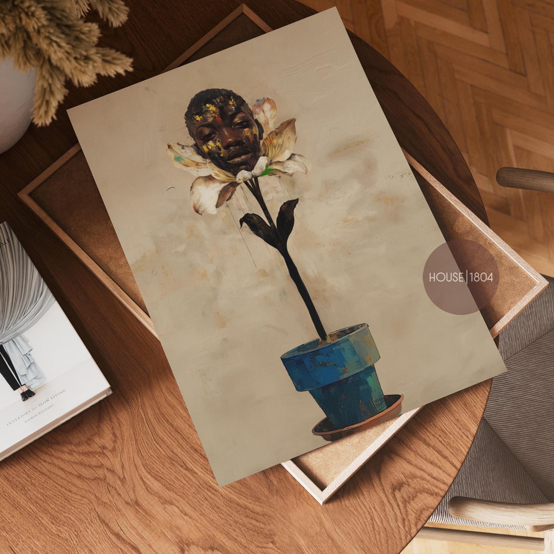 Abstract Black Women Art, Black Women Flower Head Poster, Abstract Flower Art, Black Woman Boho Wall Art, Black Woman Floral Art, Black Home