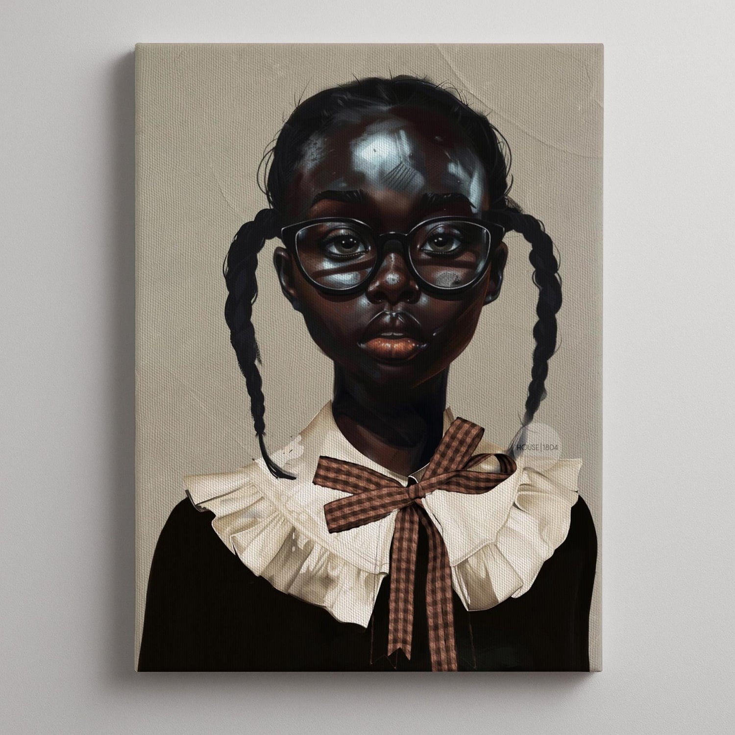 Black Girl Art Print | School Girl Framed Canvas Wall Art