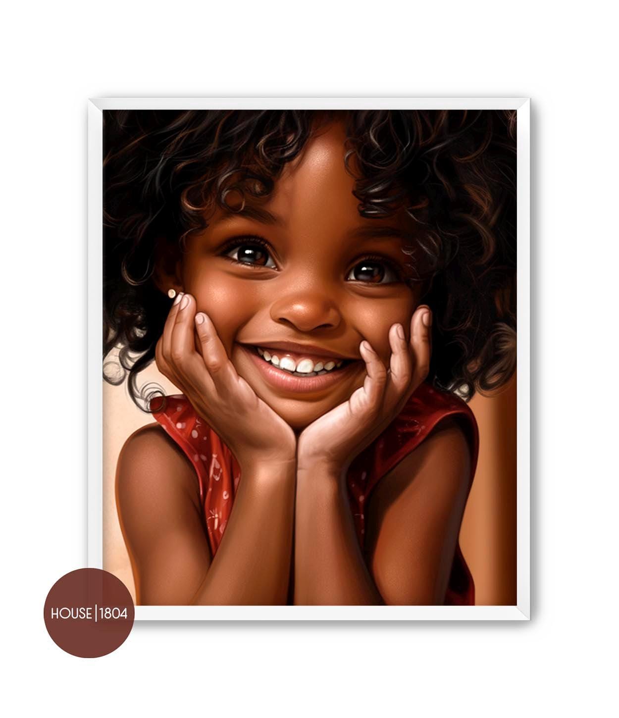 Bohemian Girl Art, Black Girl Wall Art, Caribbean Art Print, Black Girl Art Print, Black Art Canvas Wall Art, Kids Wall Art, Minimalist Art