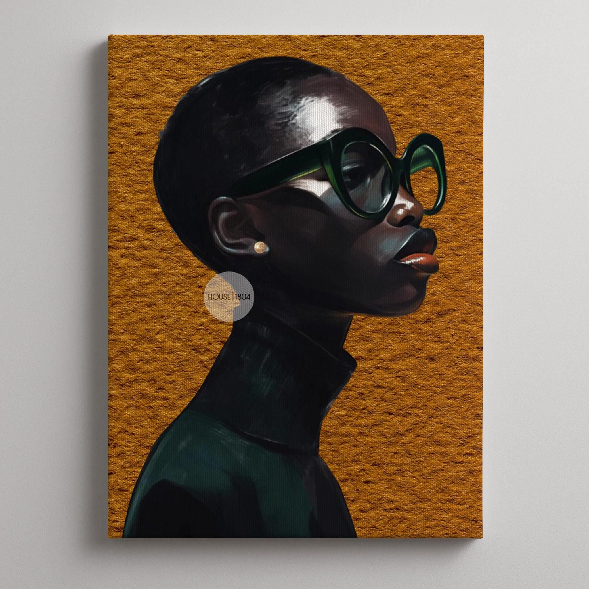 Black Woman Wall Art – Melanin Canvas Print | Bold Yellow Color Decor
