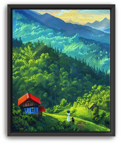 Black Woman in Country Field Scene Art Print