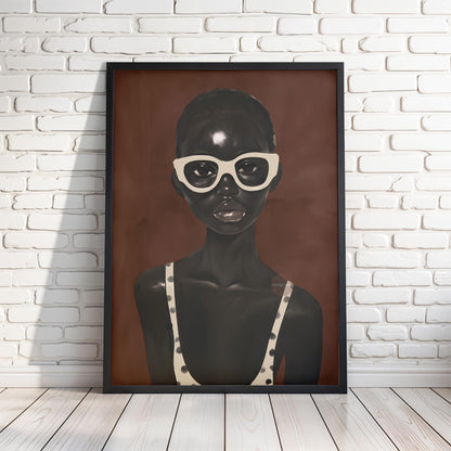 Abstract African Woman Art Print: Modern Afrocentric Portrait
