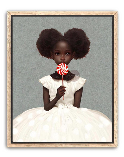 Black Kids Wall Art, Cute Black Girl Nursery Art, Black Toddler Room Art