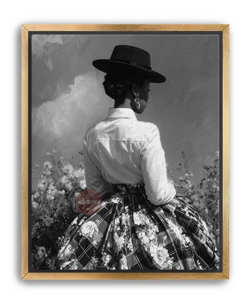 Black and White Harlem Renaissance Art Print: Victorian Afrocentric Artwork