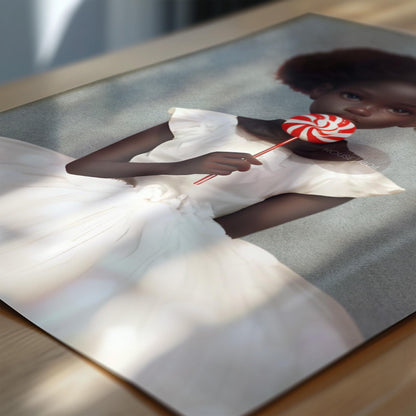 Black Kids Wall Art, Cute Black Girl Nursery Art, Black Toddler Room Art