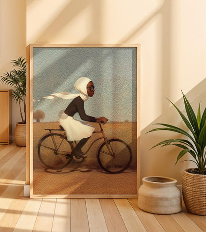 Whimsical Black Girl Framed Canvas Art