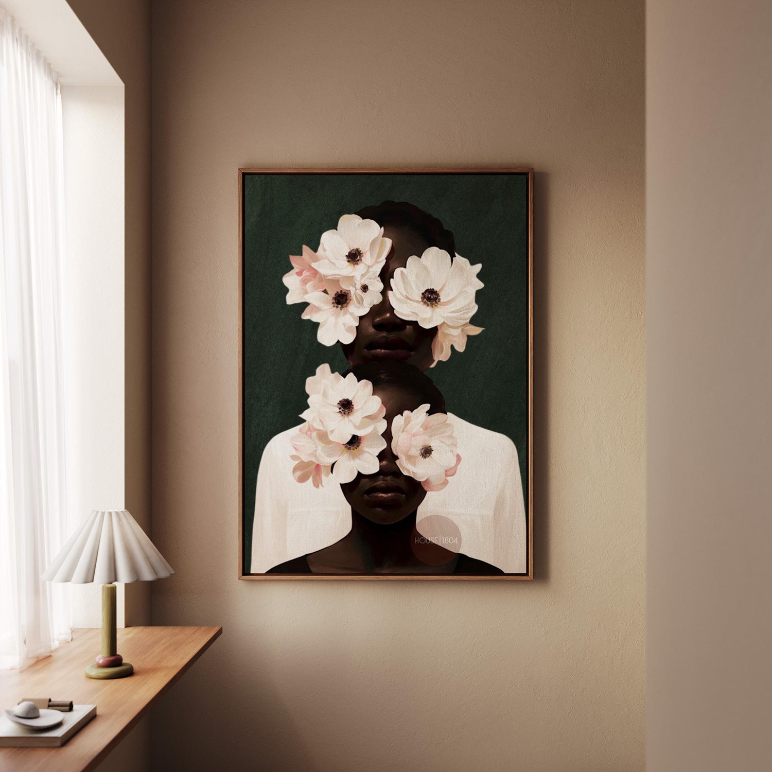 Black Mother and Daughter Canvas Wall Art: Motherhood, African American Family