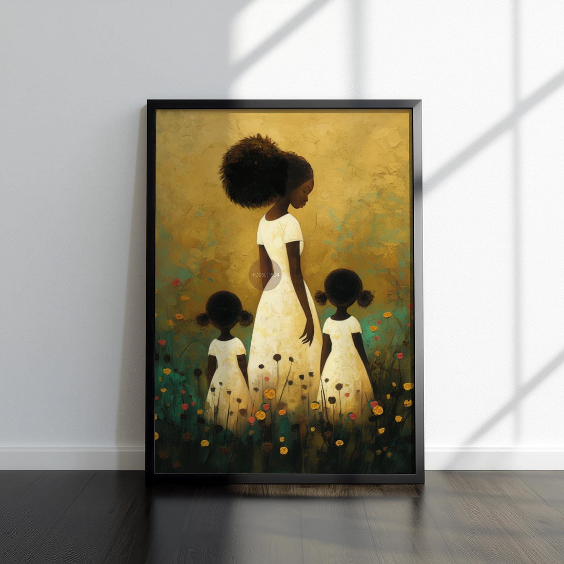 Motherhood Framed Canvas Art, Two daughters
