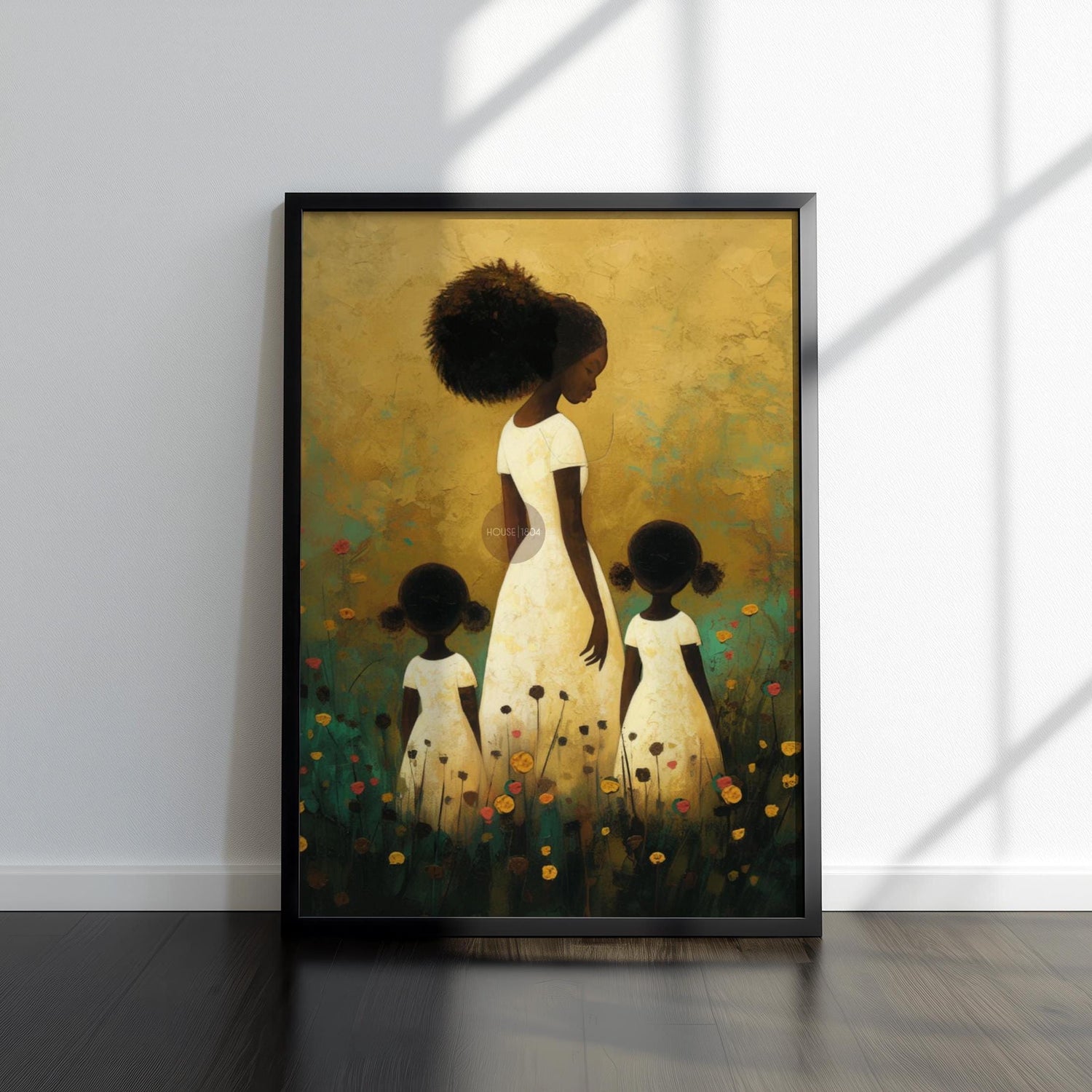 Motherhood Framed Canvas Art, Two daughters