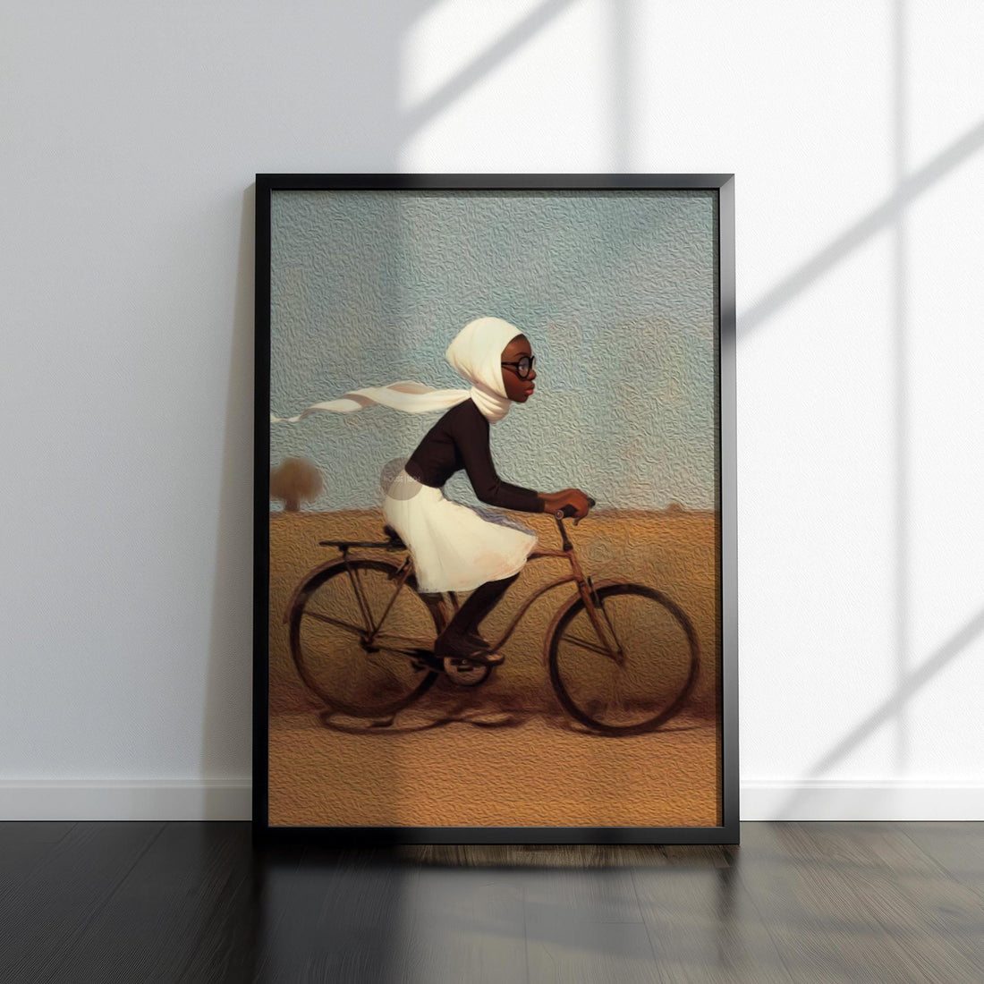 Whimsical Black Girl Framed Canvas Art