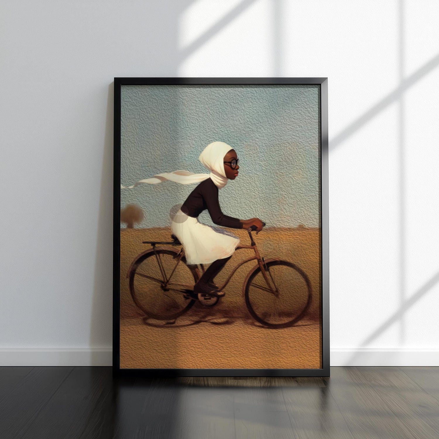 Whimsical Black Girl Framed Canvas Art