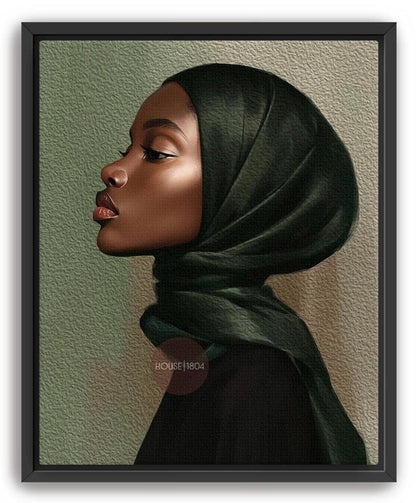 Muslim Black Woman Canvas Art Modern