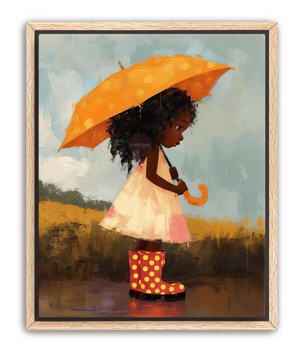 Little Black Girl Art Print, Nursery Decor, Moody Kid&