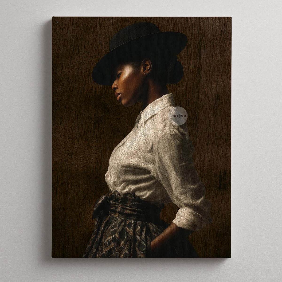 African American Woman Wall Art: Harlem Renaissance Style Canvas Print