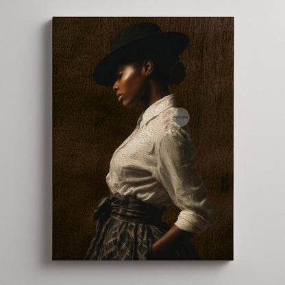 African American Woman Wall Art: Harlem Renaissance Style Canvas Print