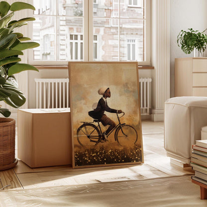 Black Boy Whimsical Framed Canvas Art