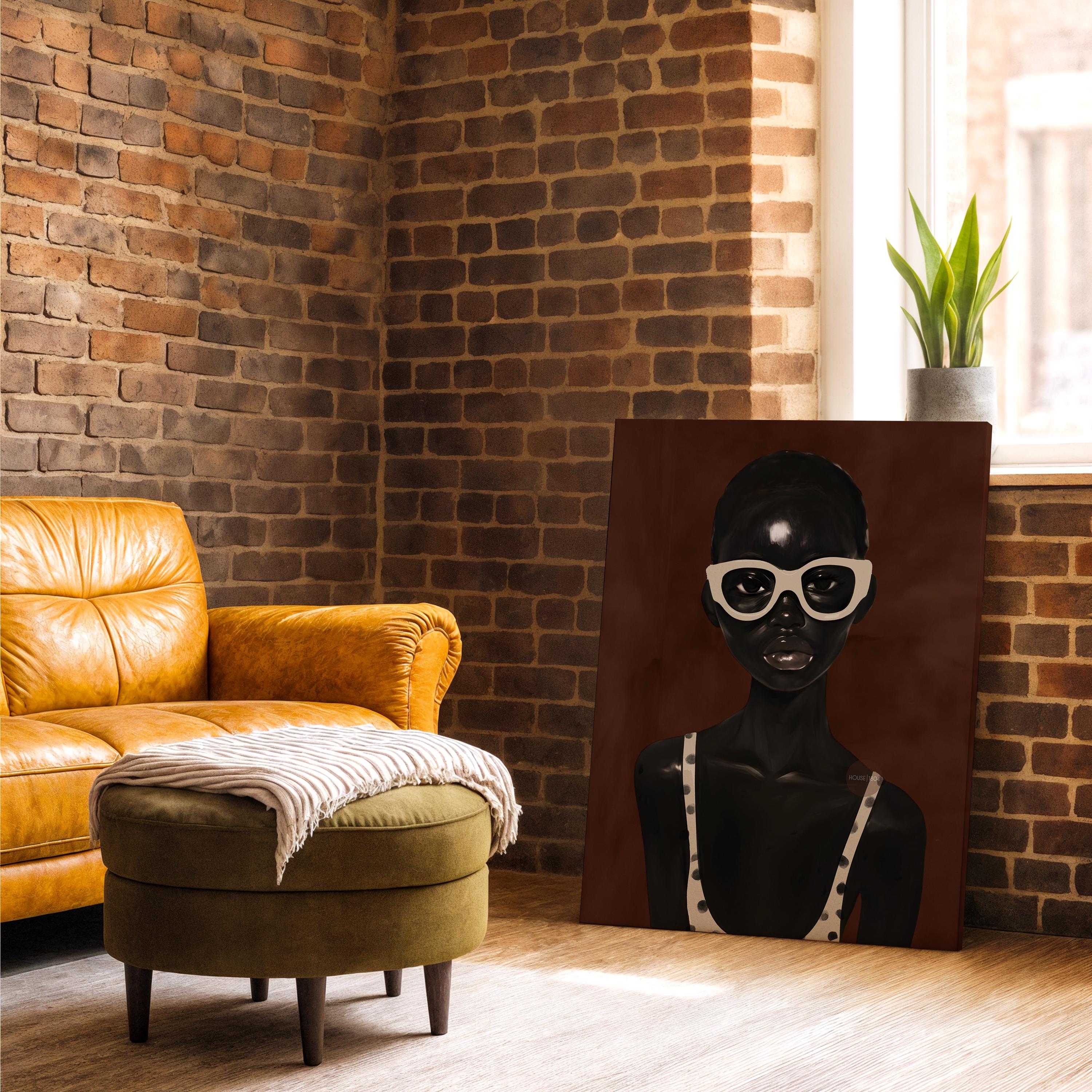 Abstract African Woman Art Print: Modern Afrocentric Portrait