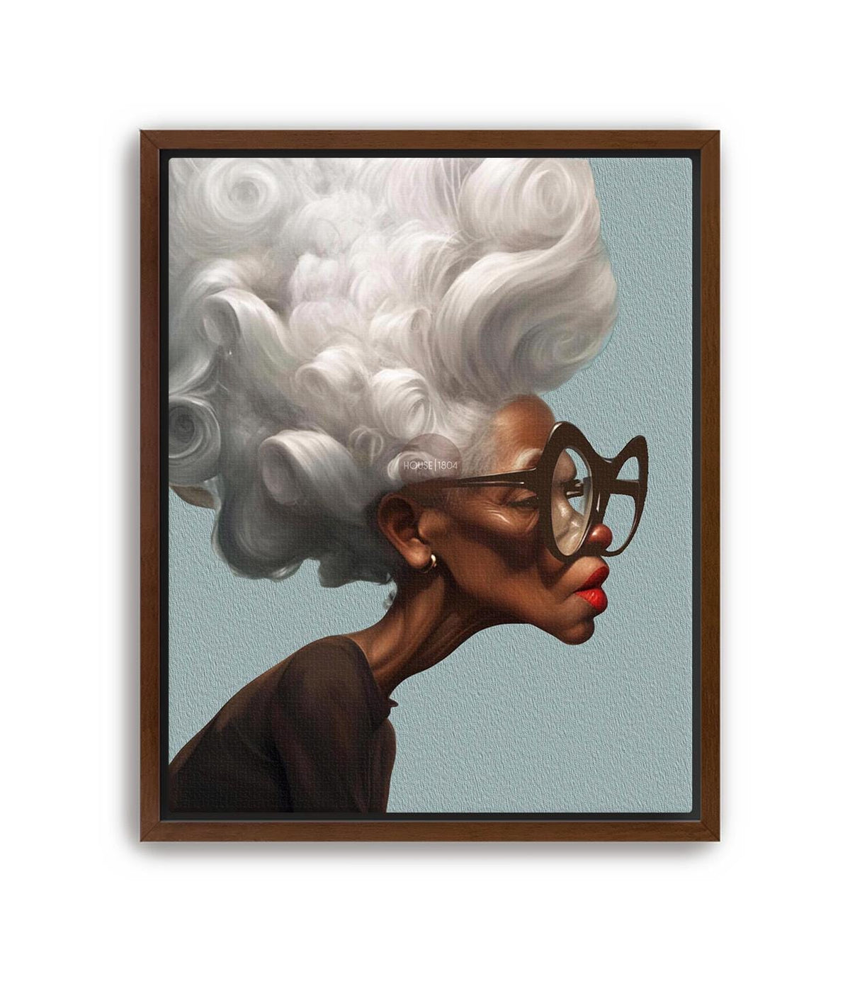 Afrocentric Wall Art Quirky Retro Grandma Portrait Canvas | Framed or Unframed