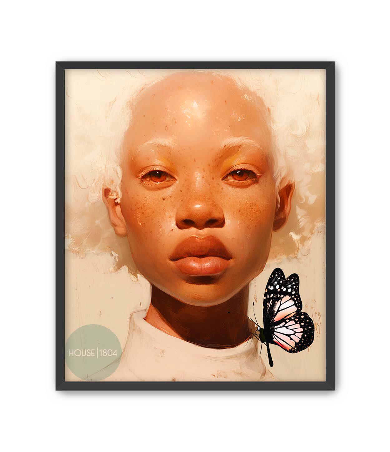 Black Woman Albino Modern Wall Art, Minimalist Cultured Art, African American Wall Art, Black Woman Art Print, Black Woman Afro Art, Melanin