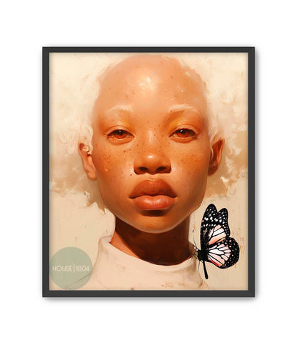 Black Woman Albino Modern Wall Art, Minimalist Cultured Art, African American Wall Art, Black Woman Art Print, Black Woman Afro Art, Melanin
