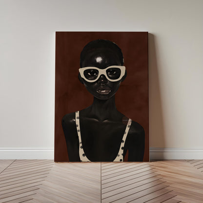 Abstract African Woman Art Print: Modern Afrocentric Portrait