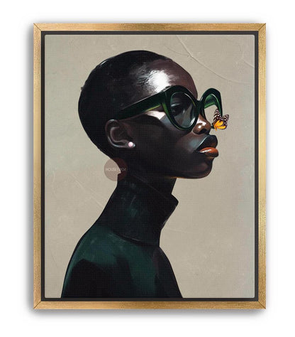 Black Woman Art Print Neutral Afrocentric Canvas Beige Luxury Art