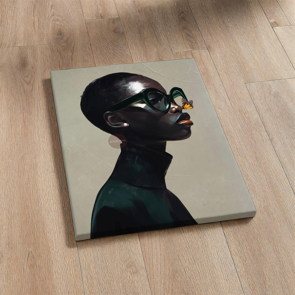Black Woman Art Print Neutral Afrocentric Canvas Beige Luxury Art