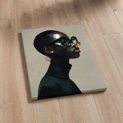Black Woman Art Print Neutral Afrocentric Canvas Beige Luxury Art