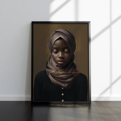 Muslim Woman Artwork, Islamic Wall Art Print, Faith Inspired Home Decor