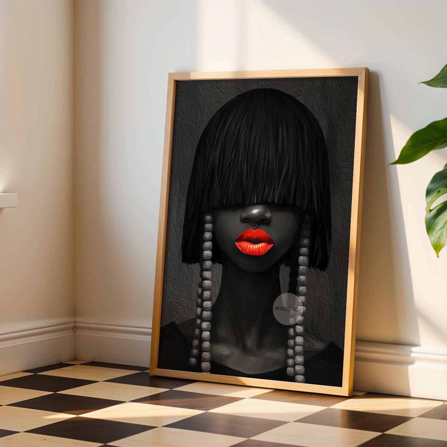 Black and White Afrocentric Woman Canvas Art