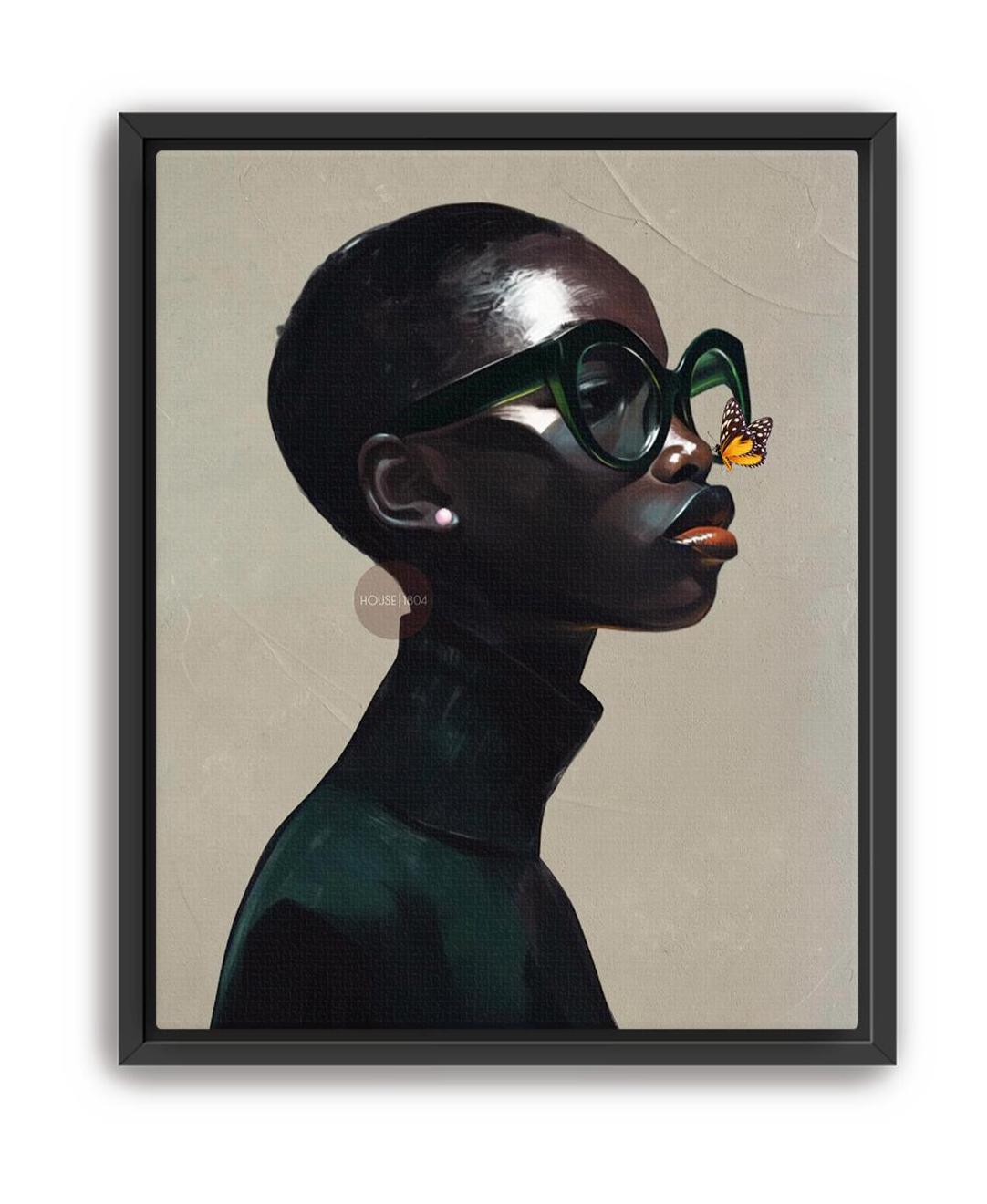Black Woman Art Print Neutral Afrocentric Canvas Beige Luxury Art