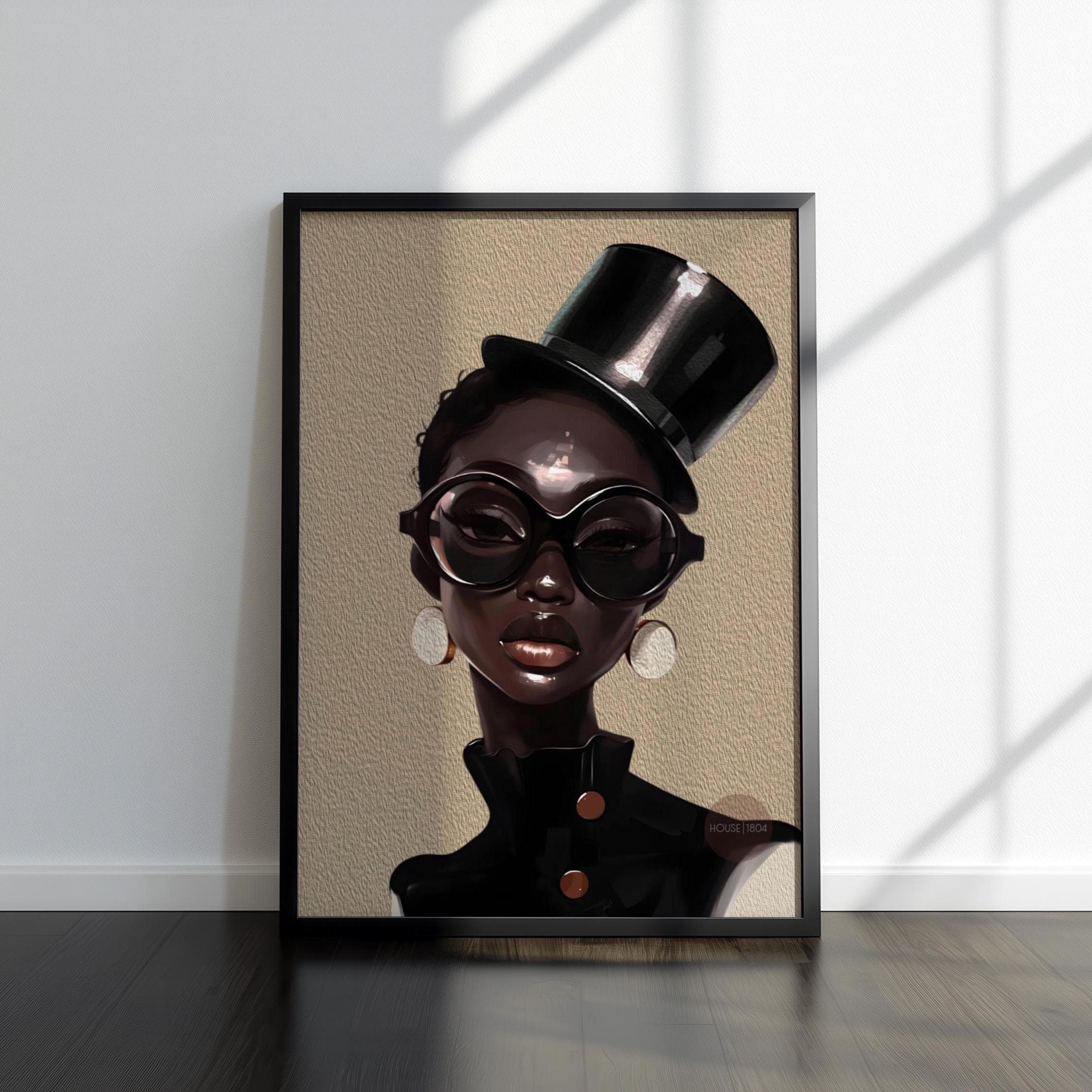 Abstract African American Fashion Artwork, Black Woman Fine Art