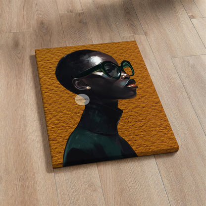 Black Woman Wall Art – Melanin Canvas Print | Bold Yellow Color Decor