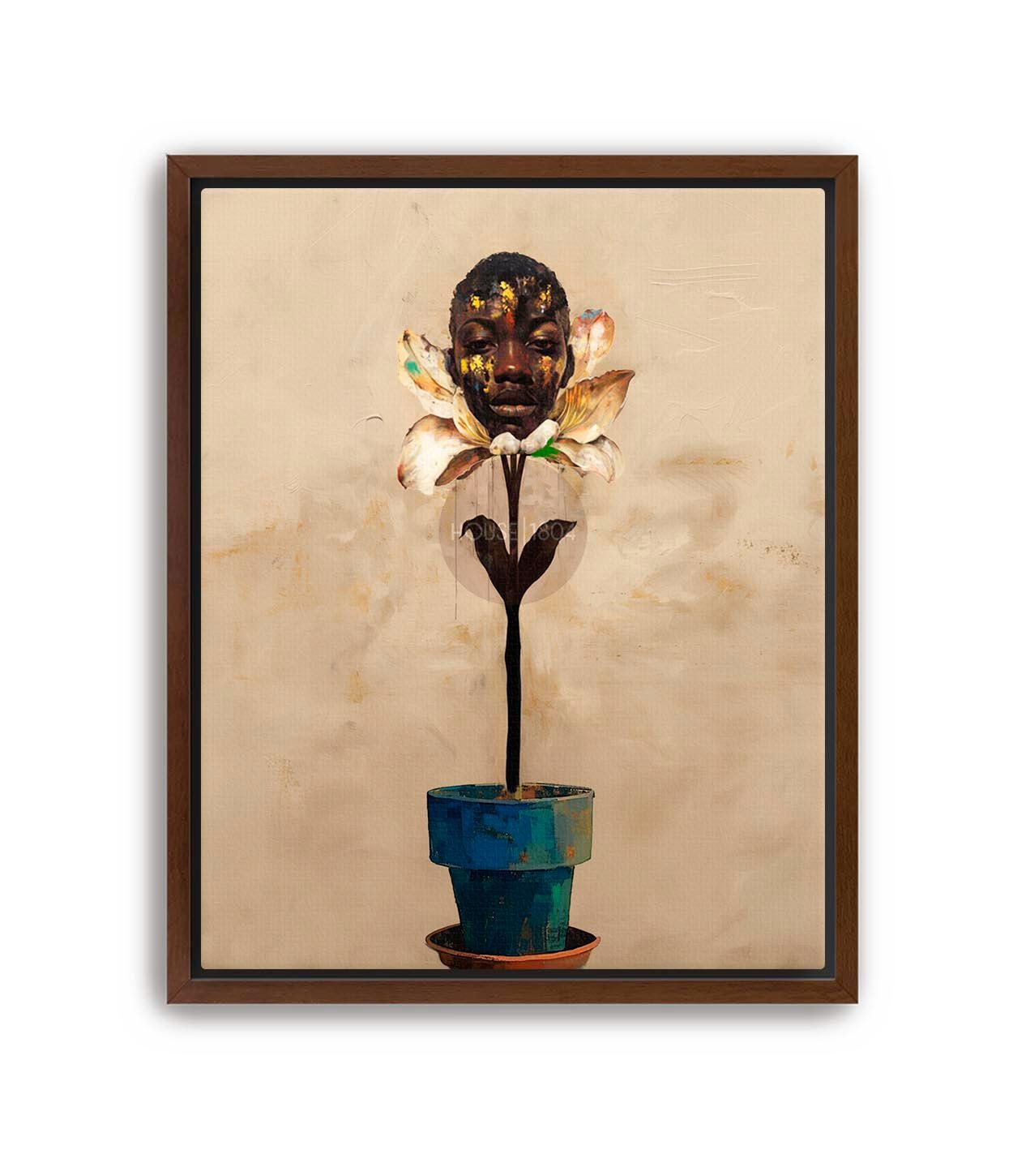 Abstract Black Women Art, Black Women Flower Head Poster, Abstract Flower Art, Black Woman Boho Wall Art, Black Woman Floral Art, Black Home