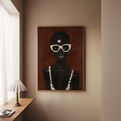 Abstract African Woman Art Print: Modern Afrocentric Portrait