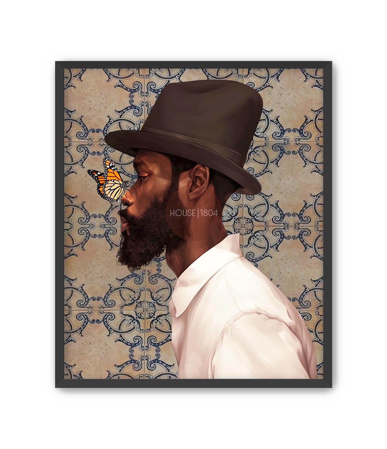 Black Man Art Print, Modern Black Art, Abstract Black Art, Black Urban Art Print, Modern Afrocentric Decor, Black Man Fashion Art, For Him