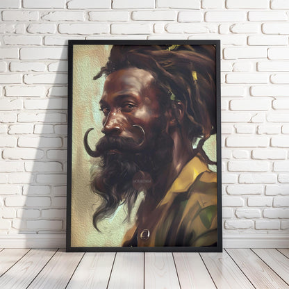 Black Earthy Art, Afrocentric Black Man Art, African-American Man Art, Black Man Art, Black Boy Art, Black Art Hair Locs, Masculine Wall Art