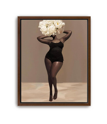 Body Positivity Wall Art, Black Curvy Woman Canvas Print | Framed or Unframed