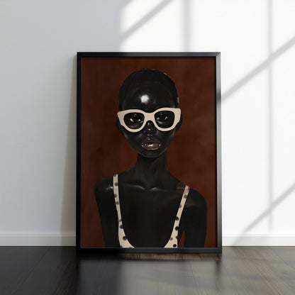 Abstract African Woman Art Print: Modern Afrocentric Portrait