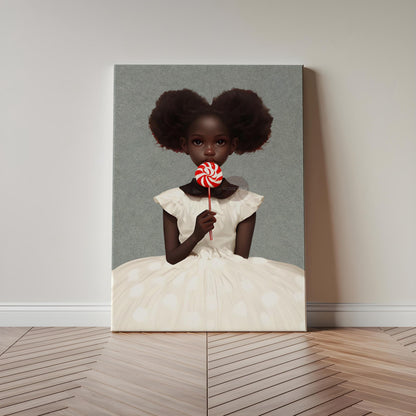 Black Kids Wall Art, Cute Black Girl Nursery Art, Black Toddler Room Art