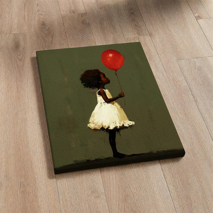 Black Girl Art, Whimsical Balloon Print | Paper Or Canvas, Nursery Wall Decor - Multiple Sizes