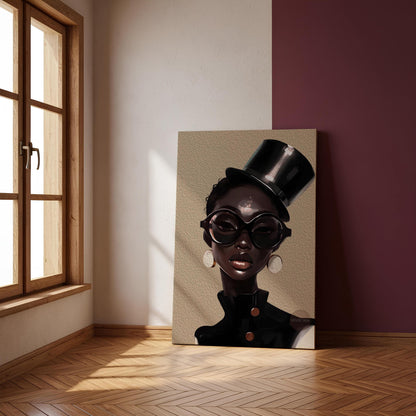 Abstract African American Fashion Artwork, Black Woman Fine Art