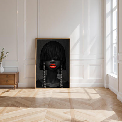 Black and White Afrocentric Woman Canvas Art