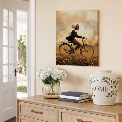 Black Boy Whimsical Framed Canvas Art