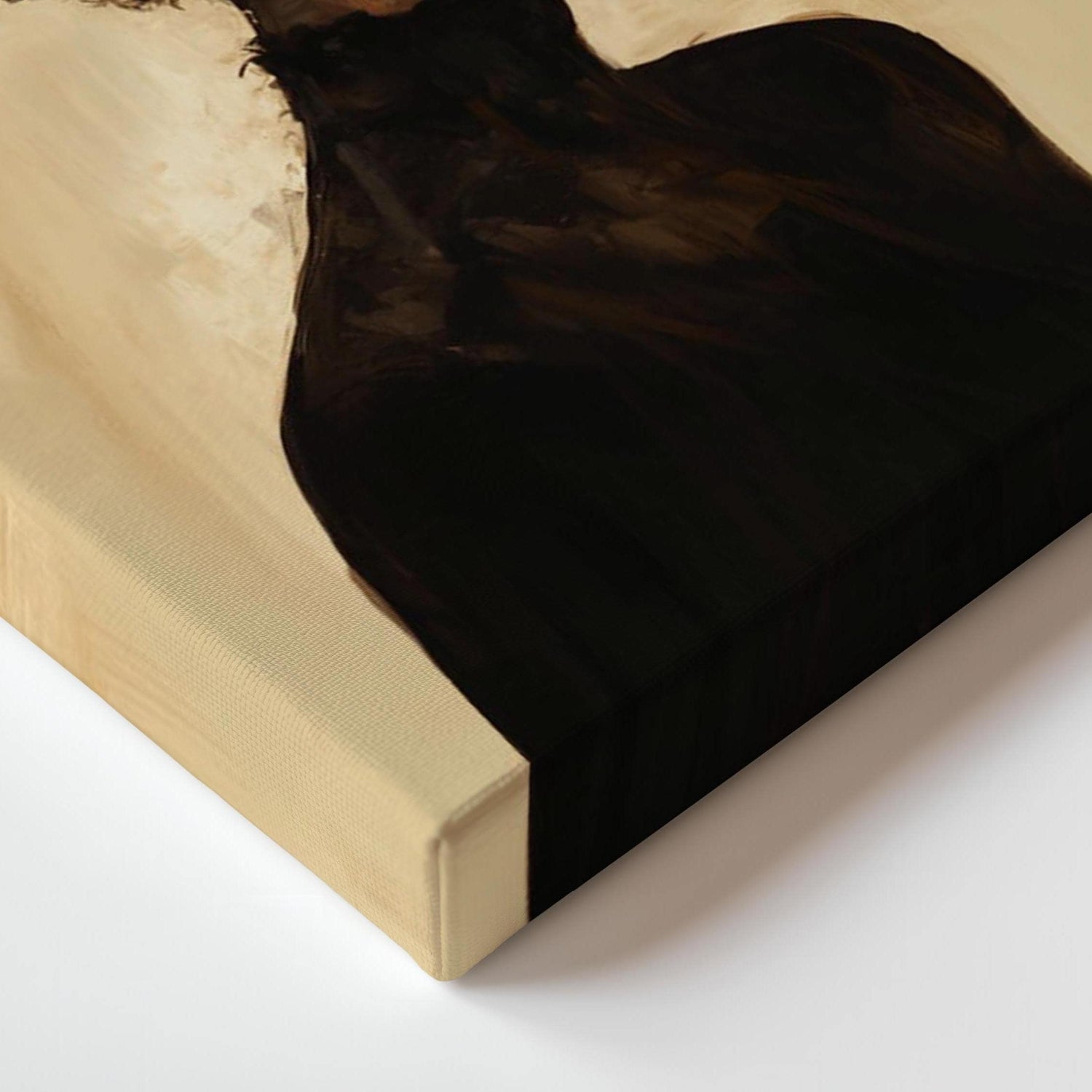 Black Woman Art Print: Gold Accent Abstract, Framed Canvas