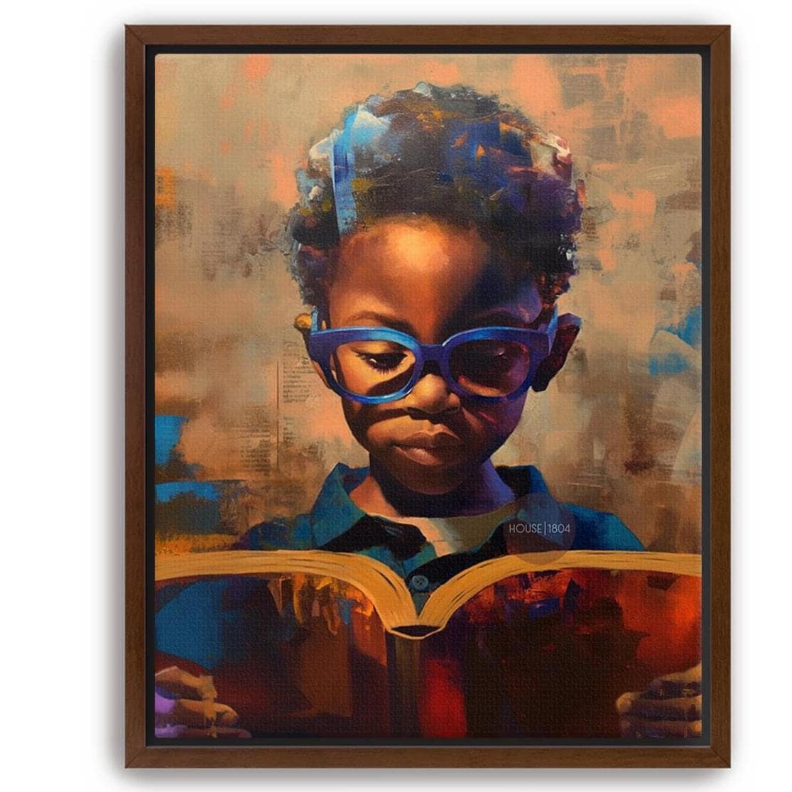 Black Boy Reading Art, Black Boy Joy Reading Poster, Black Boy Nursery Canvas Print, Black Boy Artwork, Black Kid Art