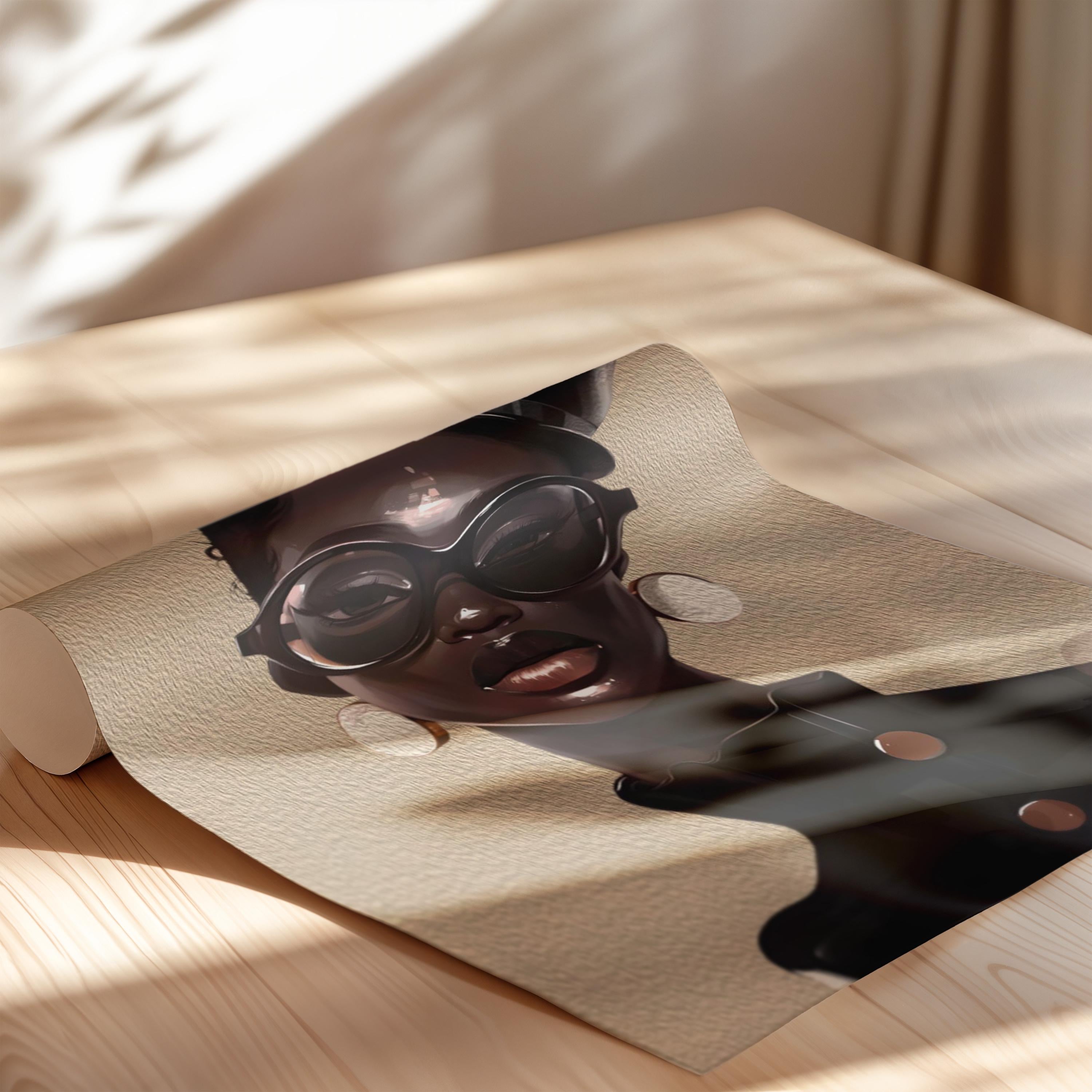 Abstract African American Fashion Artwork, Black Woman Fine Art