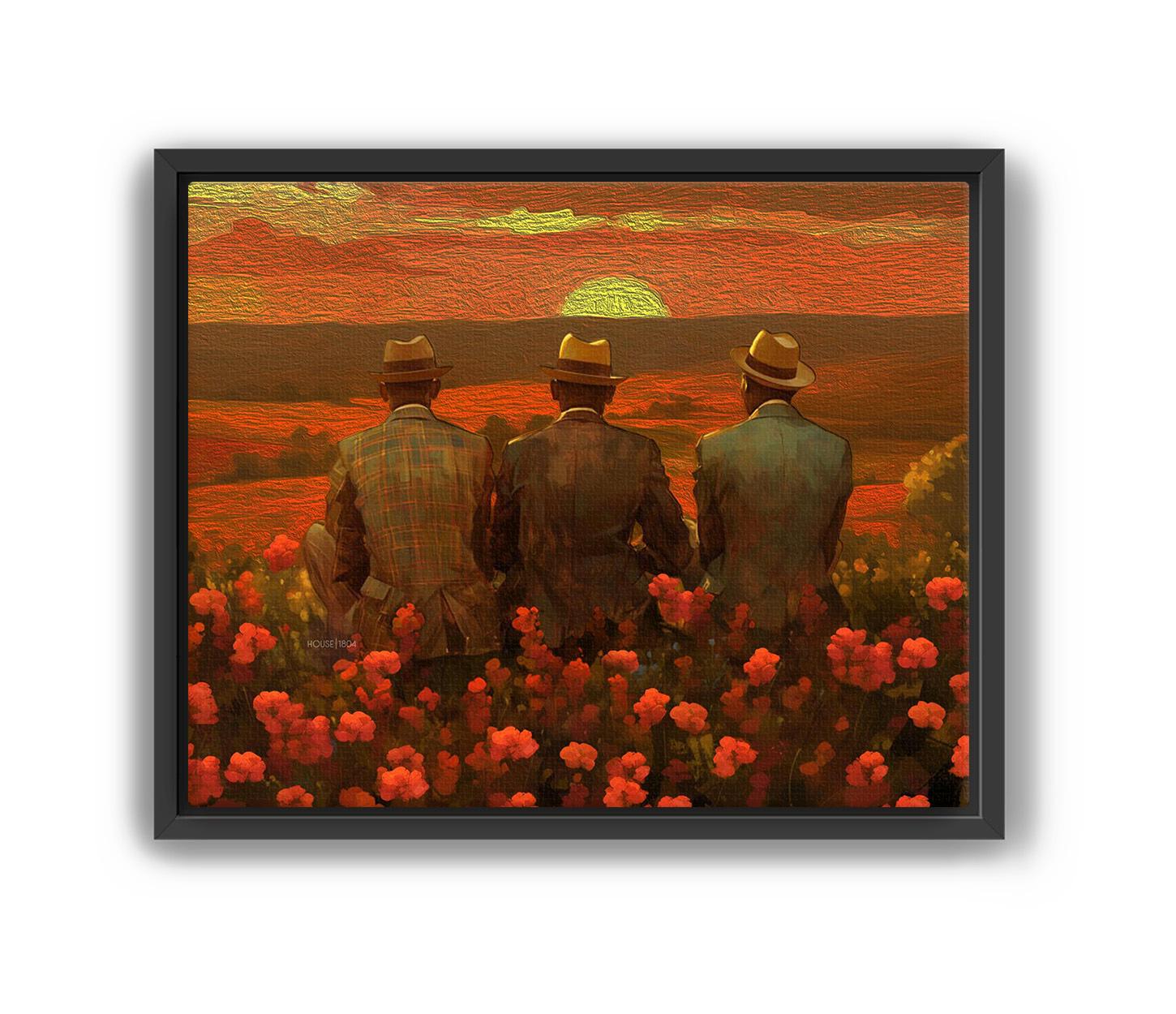 African American Man Canvas, Black Brothers Art, Black Men Wall Art, Brotherhood Art Print, Vintage Style Brotherhood Portrait