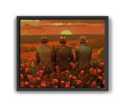 African American Man Canvas, Black Brothers Art, Black Men Wall Art, Brotherhood Art Print, Vintage Style Brotherhood Portrait